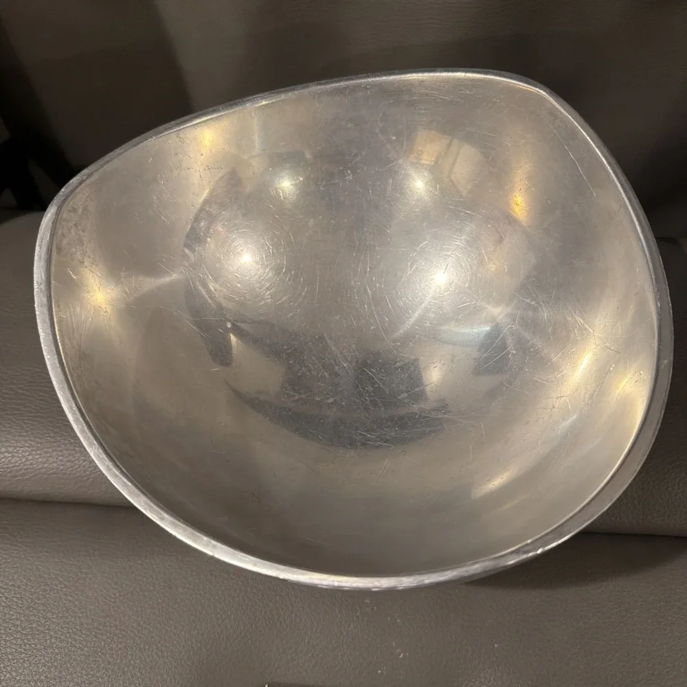 Vtg Nambe 527 Metal Alloy Tri- Corner Butterfly Bowl Made In USA